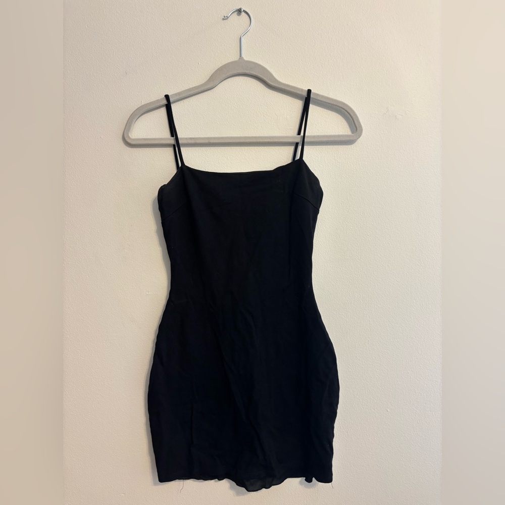 Lulu's Black Mini Slip Dress